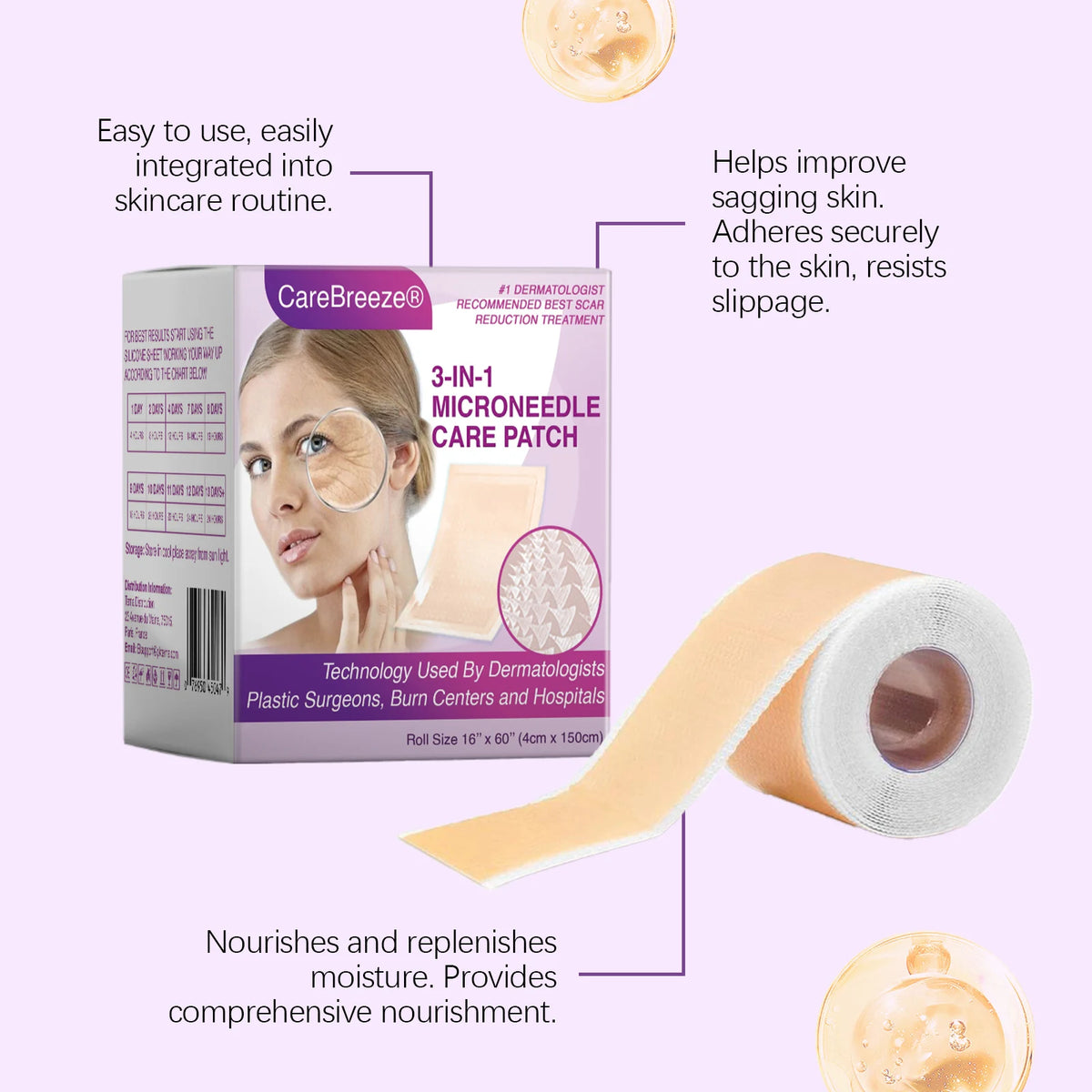 Skin Care PatchSmooth and delicate to the touch, breathable fitting, moisturizing and gentle, portable for daily care.